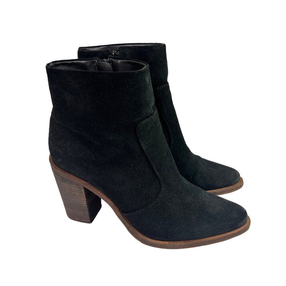 Gianni Bini Booties Women's Size 9.5M Black TOVYY Suede Leather Ankle Western